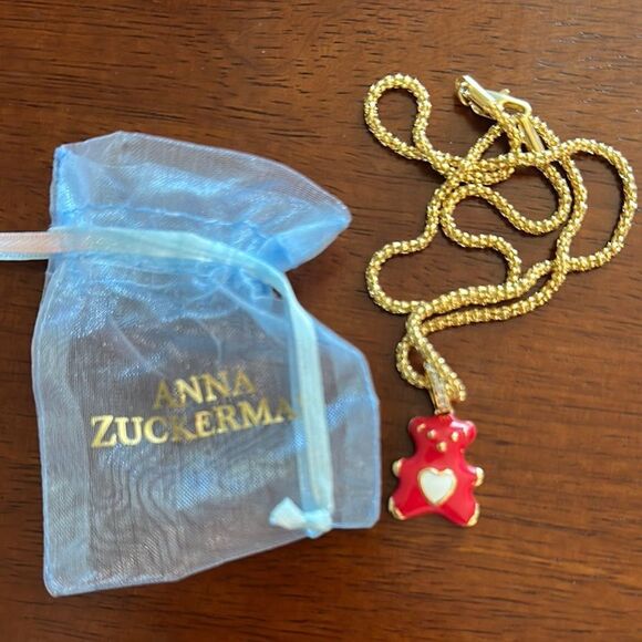 Anna Zuckerman Red Teddy Bear Pendant Necklace - Picture 2 of 4